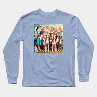 Six Greyhounds, a Cupcake Bakery, and a Retro Girl Long Sleeve T-Shirt